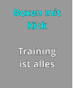 Boxen mit Kick  Training  ist alles
